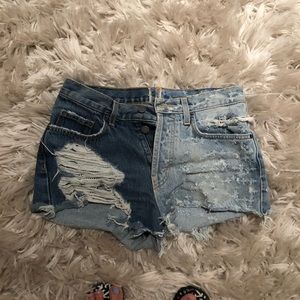Carmar half and half denim shorts